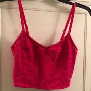 Free People red eyelet bralette  size small